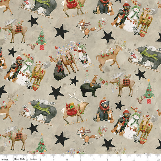 Northern Christmas Main Print Neutral by Teresa Korgut for Riley Blake Designs