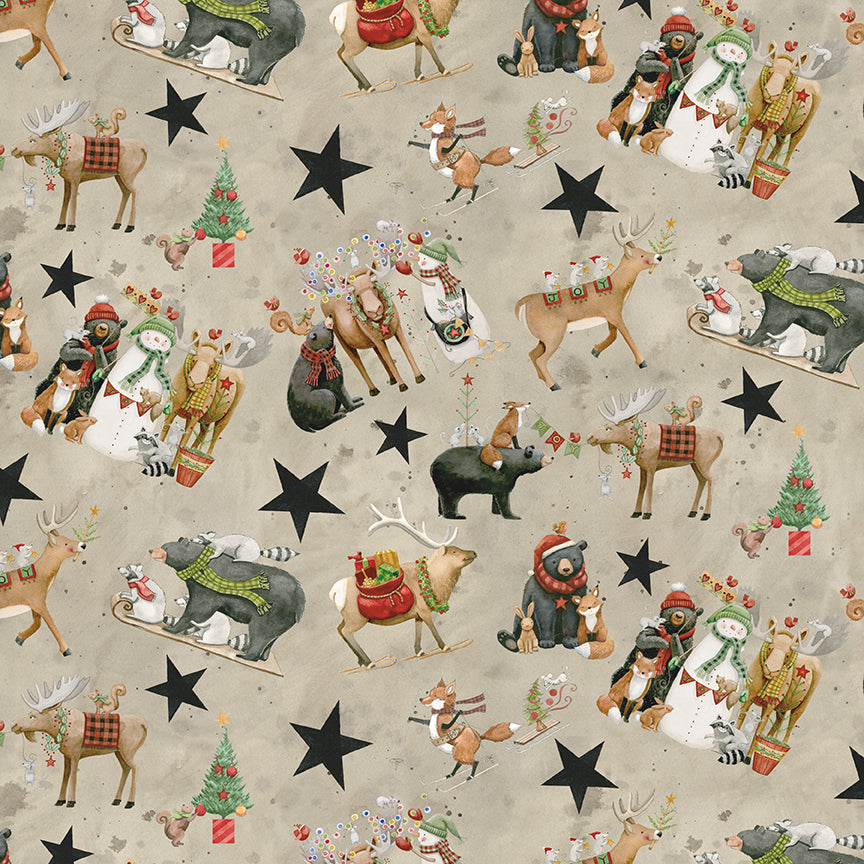 Northern Christmas Main Print Neutral by Teresa Kogut for Riley