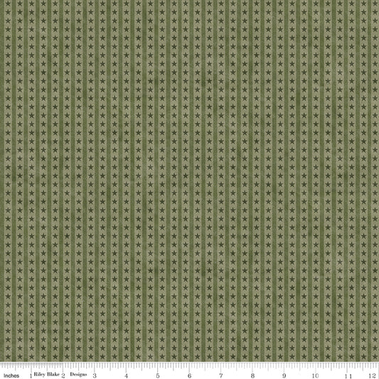 Northern Christmas Star Stripes Green by Teresa Korgut for Riley Blake Designs