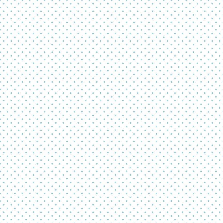 Aqua Swiss Dot on White