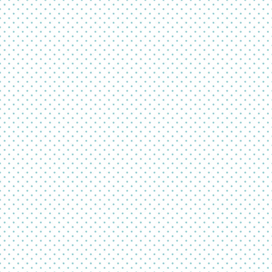Aqua Swiss Dot on White