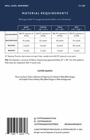 Bookmarks Quilt Pattern by Fran Gulick of Cotton and Joy