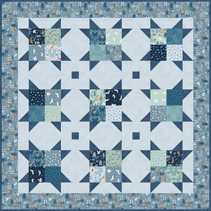 Twilight Creatures Night Owls Indigo by Natalia Juan Abello for Riley Blake Designs