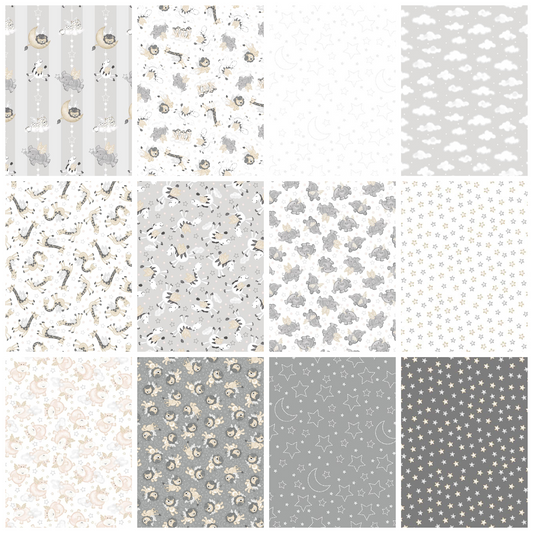 Moonlit Dreams - Animal Group Panel - by Victoria Hutto for Studio E Fabrics