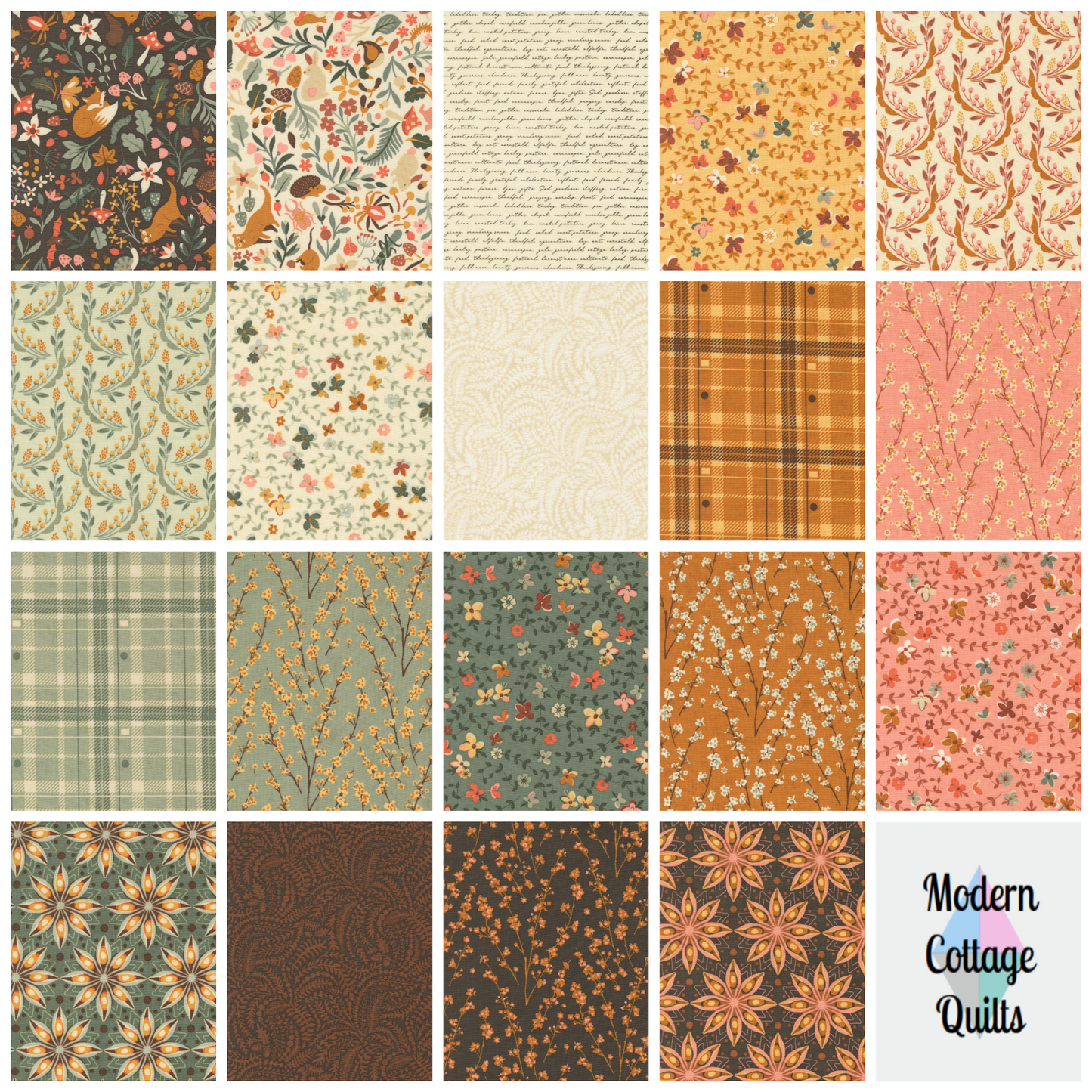 Acorn Hollow Collection - Main Print Ecru 30760 11 - by Basic Grey for Moda Fabrics