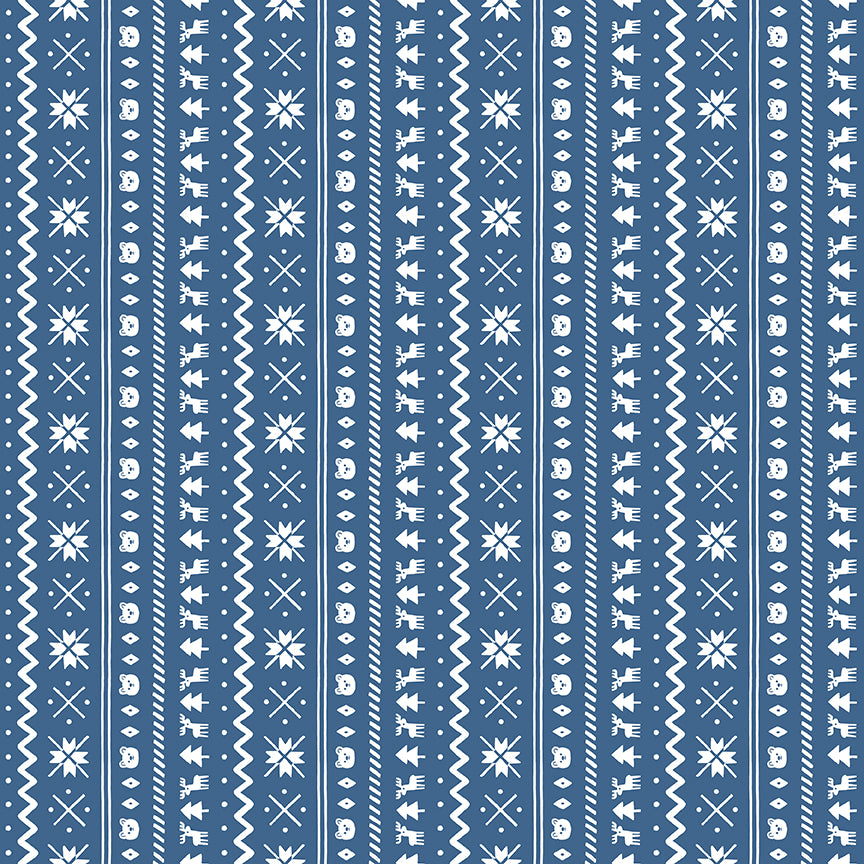 Flannel Northern Lights Ocean Fair Isle Stripe by Natalia Juan Abello for Riley Blake Designs