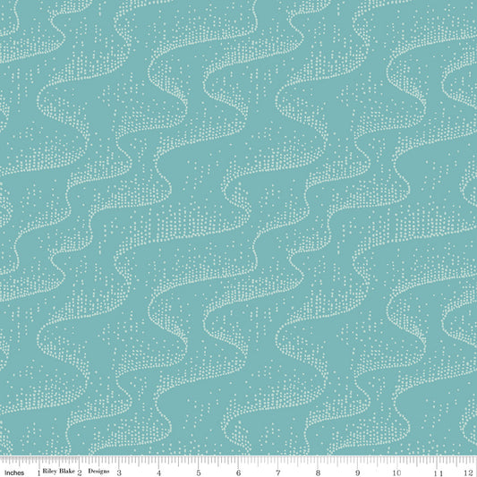 Flannel Northern Lights Turquoise Aurora by Natalia Juan Abello for Riley Blake Designs