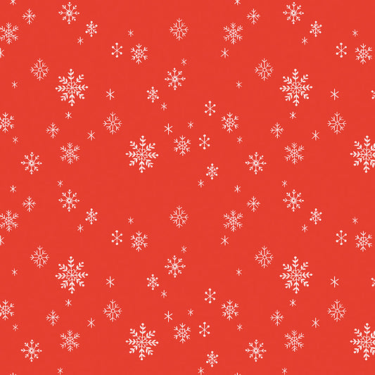 Flannel Northern Lights Red Let It Snow by Natalia Juan Abello for Riley Blake Designs