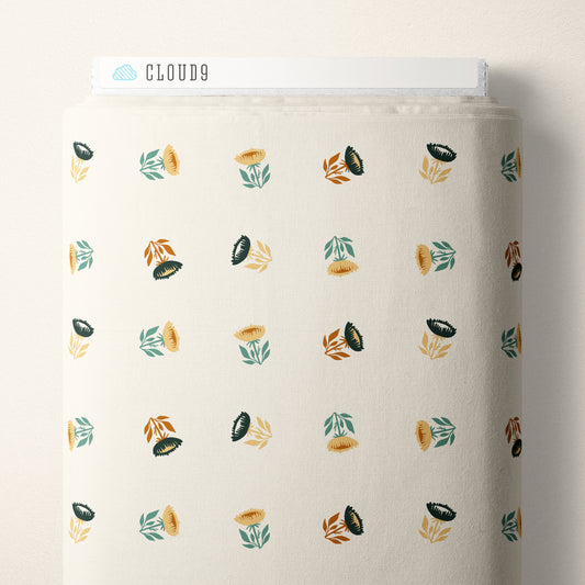 Kindred Comforts Organic Cotton Collection Waltz Print in Ivory by Tanya Celia for Cloud 9 Fabrics