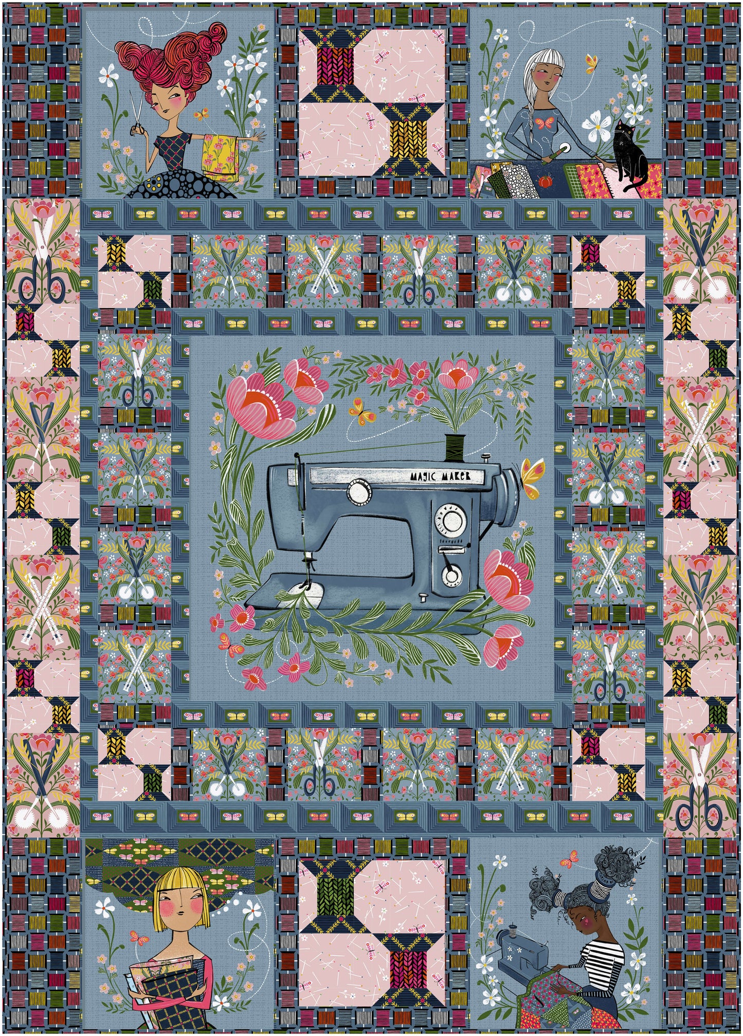 Magic Makers - Thread of Life Cornflower - by Cori Dantini for FreeSpirit Fabrics