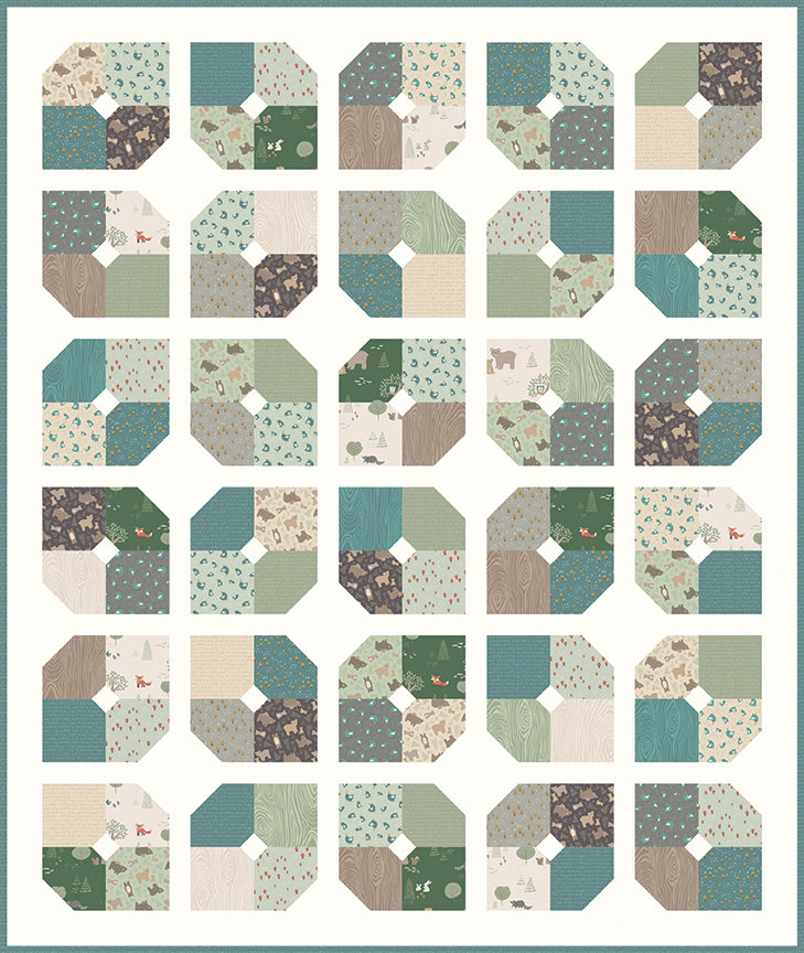 Elmer and Eloise Bears Print Brown by Deena Rutter for Riley Blake Designs