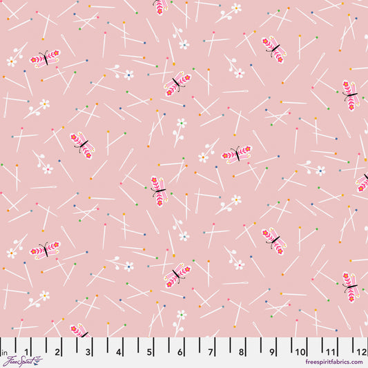 Magic Makers - Butterfly Pins Light Pink - by Cori Dantini for FreeSpirit Fabrics