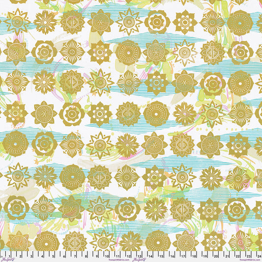 Findings Collection Malas Print Gold Colorway by Valori Wells for FreeSpirit Fabrics