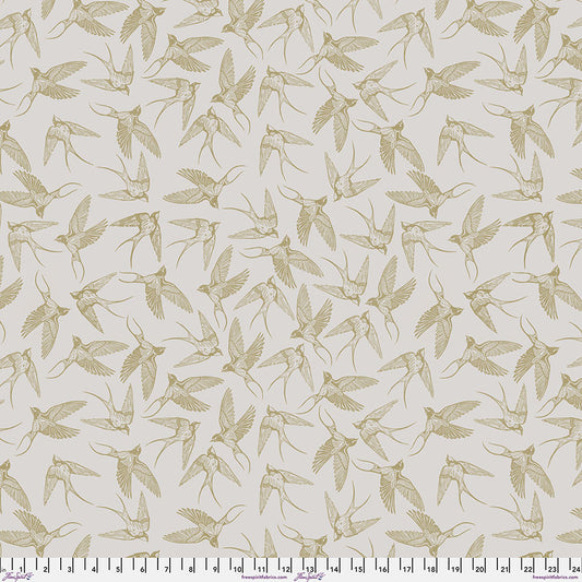 Findings Collection Small Swallows Print Neutral Colorway by Valori Wells for FreeSpirit Fabrics