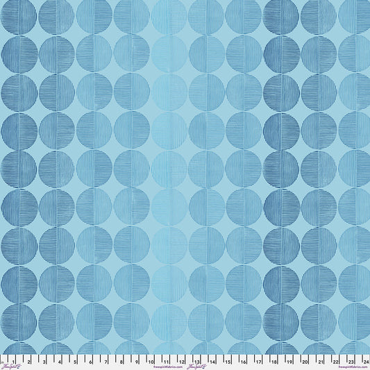 Findings Collection Small Encircled Print Indigo Colorway by Valori Wells for FreeSpirit Fabrics