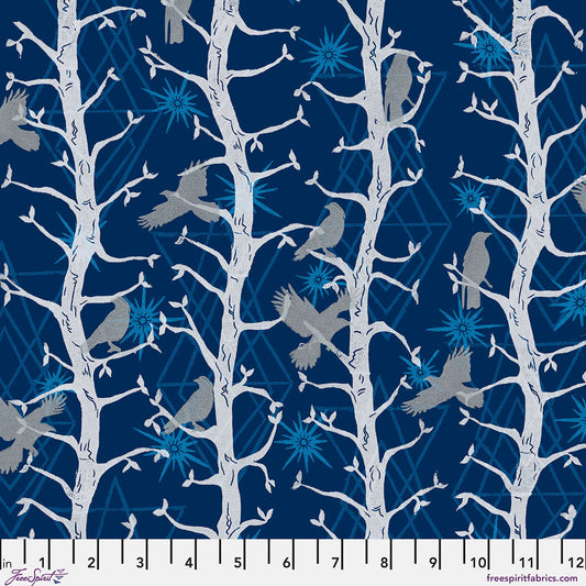 The Trees - Indigo Print from The Wisdom Collection by Valori Wells for FreeSpirit Fabrics