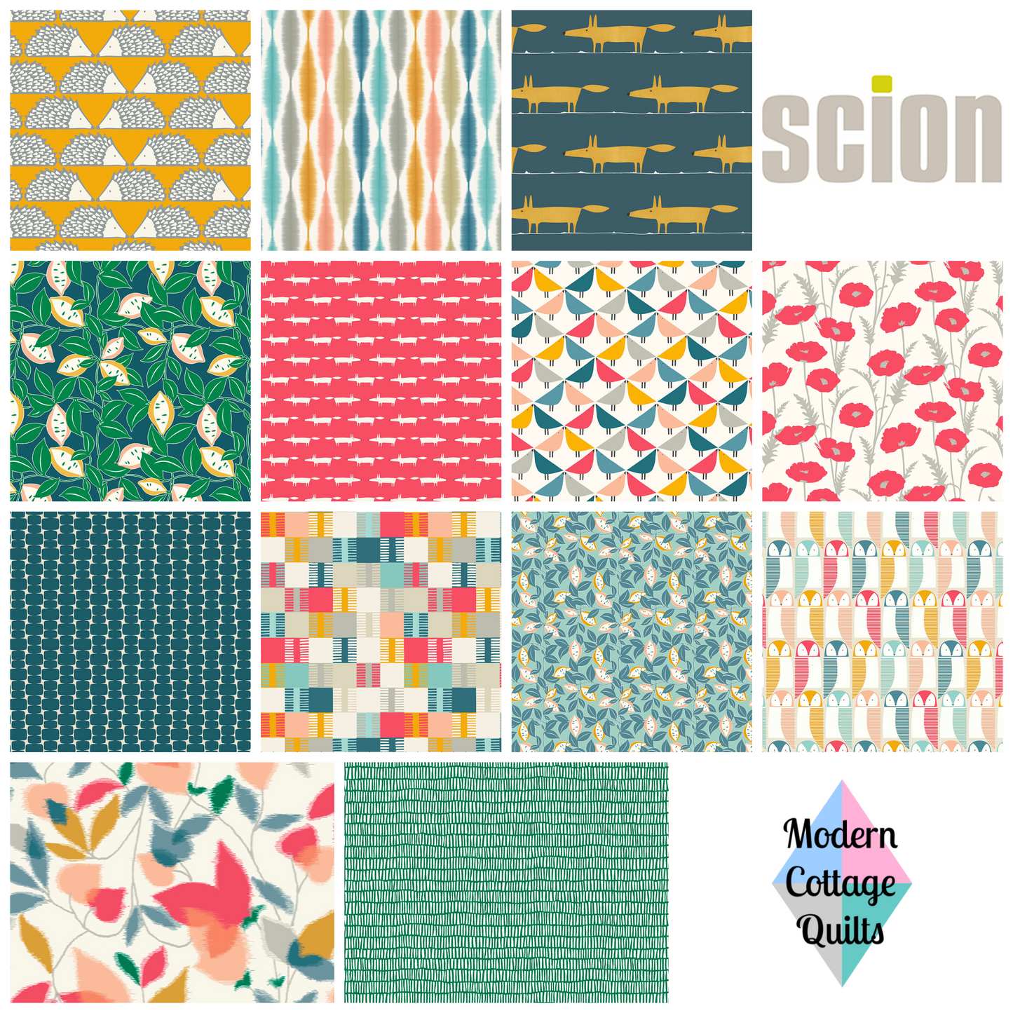 Poppy Pop St Clements Print Midnight by Scion for FreeSpirit Fabrics