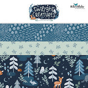 Twilight Creatures Night Owls Indigo by Natalia Juan Abello for Riley Blake Designs