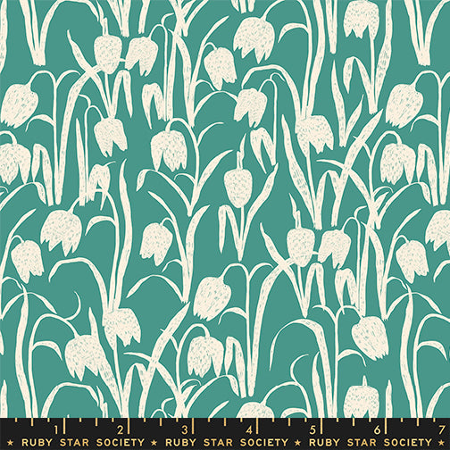 Fritillaria Print in Watercress from the Reimagined Landscapes Collection by Jen Hewett for Ruby Star Society and Moda Fabrics