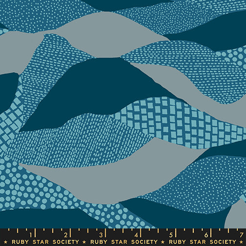 Lands End Print in Teal from the Reimagined Landscapes Collection by Jen Hewett for Ruby Star Society and Moda Fabrics