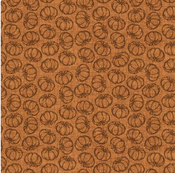 Harvest Farm - Tossed Pumpkins Rust - by Painted Sky Studio for Benartex Fabrics