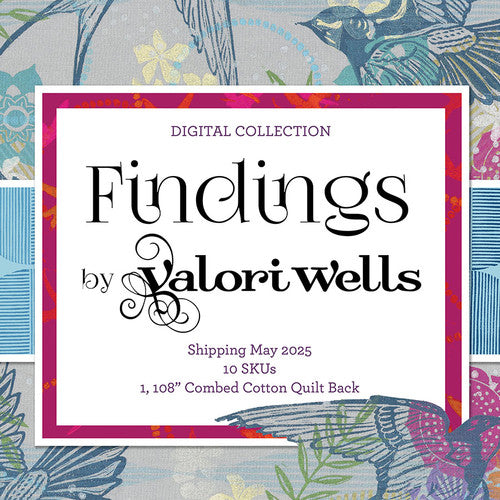 Findings Collection Small Encircled Print Indigo Colorway by Valori Wells for FreeSpirit Fabrics