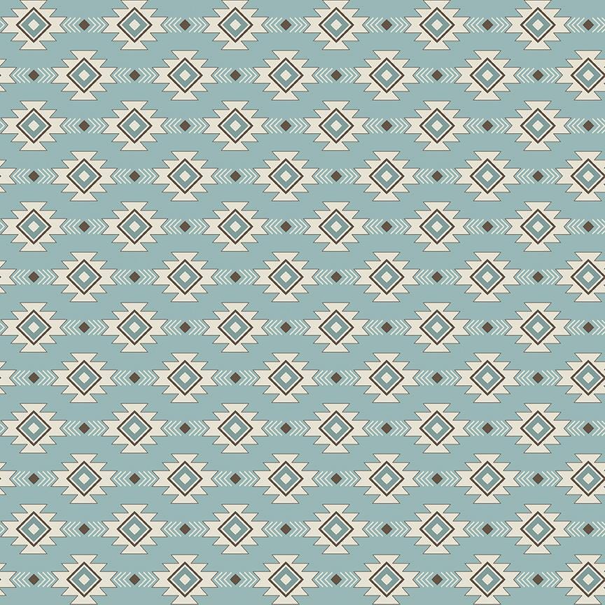 Let's Get Lost in the Woods - Geometric Vintage Blue - by Tara Reed for Riley Blake Designs