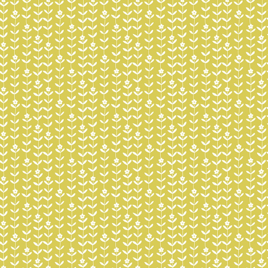 Flower Farm - Vines Lime Print - by Keera Job for Riley Blake Designs