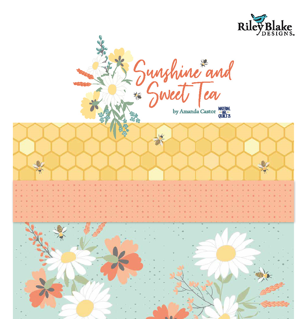 Sunshine and Sweet Tea Fat Quarter Bundle by Amanda Castor of Material Girl Quilts