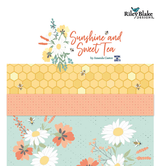 Sunshine and Sweet Tea Fat Quarter Bundle by Amanda Castor of Material Girl Quilts