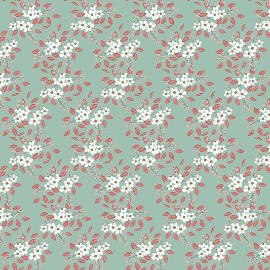 Whimsical Romance Mint Posies Print by Keera Job for Riley Blake Designs