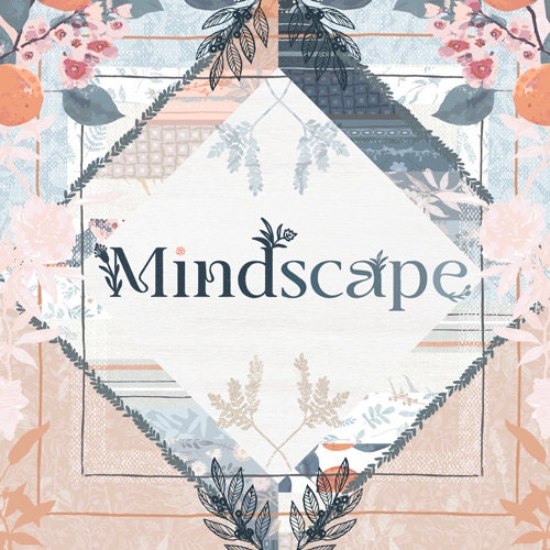 Mindscape - Seaside Tiles Navy - by Katarina Roccella for Art Gallery Fabrics
