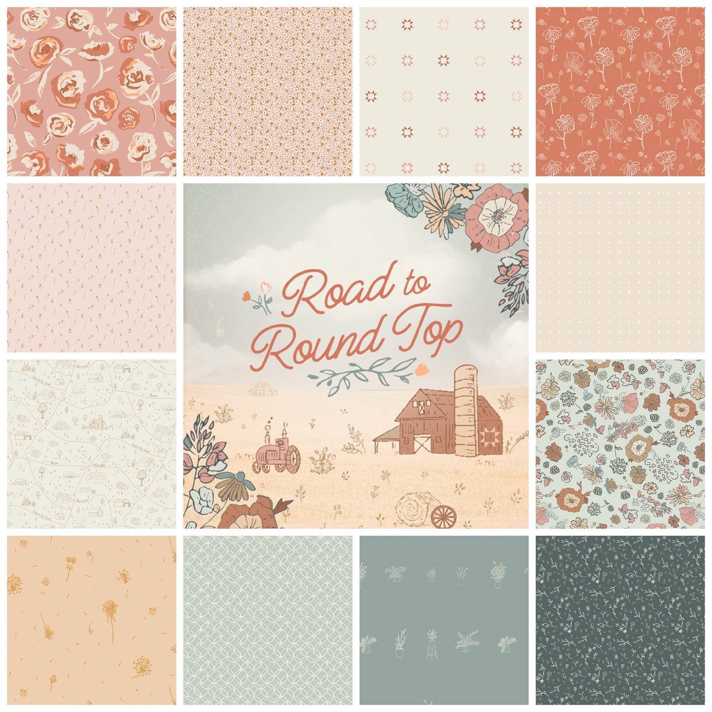 Road to Round Top - Roadside Fields Print - by Elizabeth Chappell for Art Gallery Fabrics