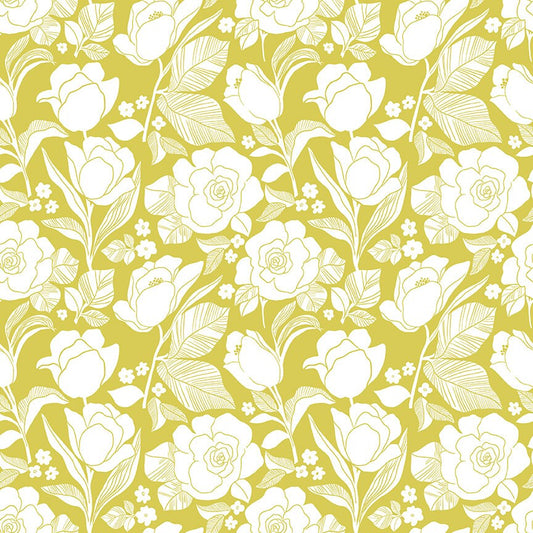 Flower Farm - Tulips Lime Print - by Keera Job for Riley Blake Designs
