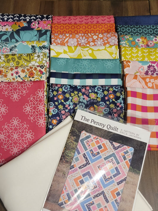 Penny Quilt Kit Featuring Fabrics from Flower Farm by Keera Job for Riley Blake Designs