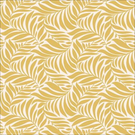 Flower Garden Organic Cotton Fabric - Gold Flowing Leaves Print - by Hang Tight Studio for Cloud 9 Fabrics