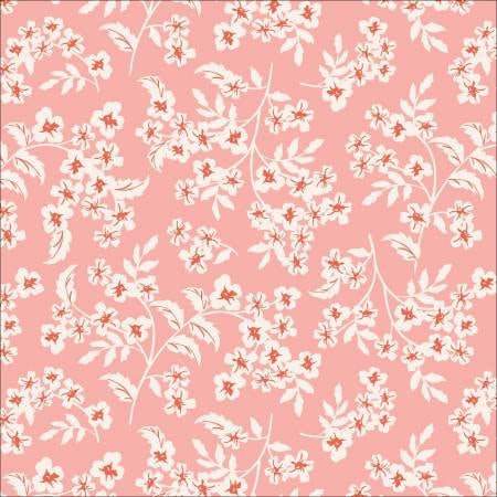 Flower Garden Organic Cotton Fabric - Pink Elodie Print - by Hang Tight Studio for Cloud 9 Fabrics