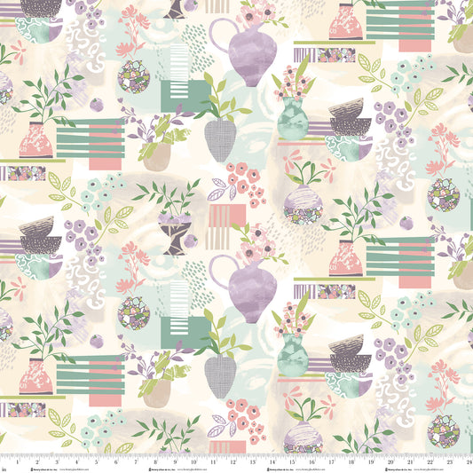 My Sunroom - Sunroom Print in Light Multi - by Goldi L Designs for Hentry Glass Fabrics