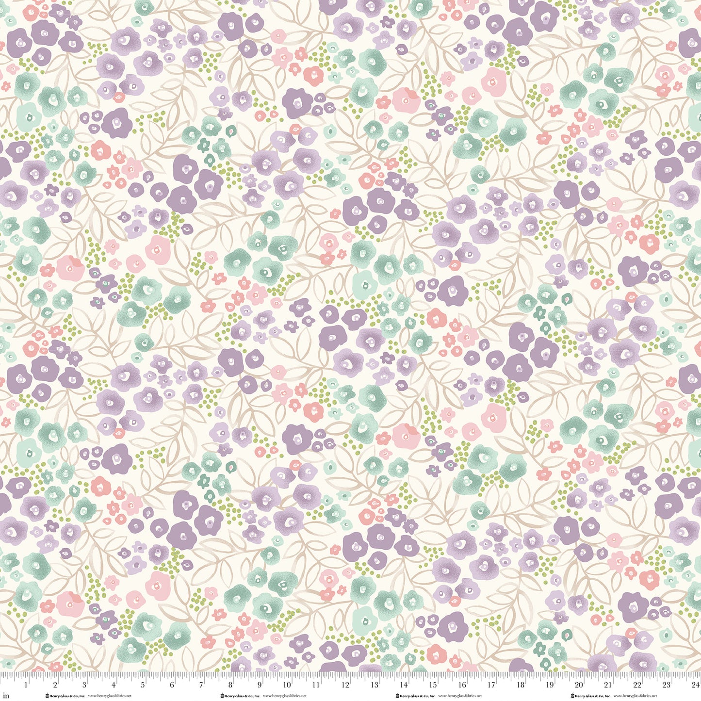 My Sunroom - Sweet Floral Print in Whip Cream - by Goldi L Designs for Henry Glass Fabrics