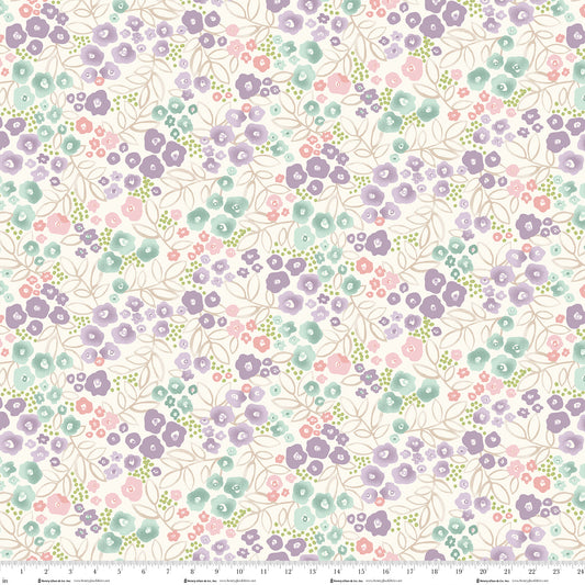My Sunroom - Sweet Floral Print in Whip Cream - by Goldi L Designs for Henry Glass Fabrics