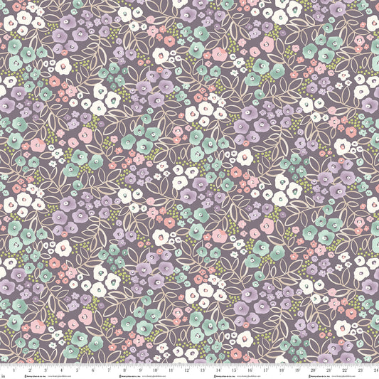 My Sunroom - Sweet Floral Print in Slate - by Goldi L Designs for Henry Glass Fabrics
