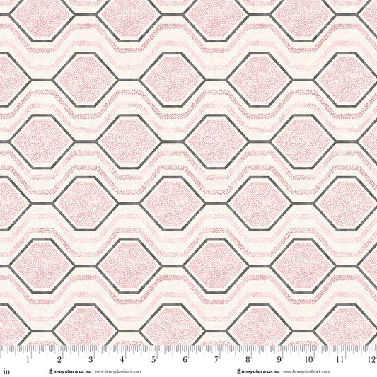 My Sunroom - Hexi Dot in Blush - by Goldi L Designs for Henry Glass Fabrics