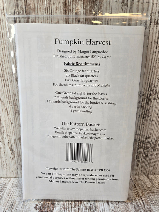 Pumpkin Harvest Quilt Pattern by Margot Languedoc of The Pattern Basket