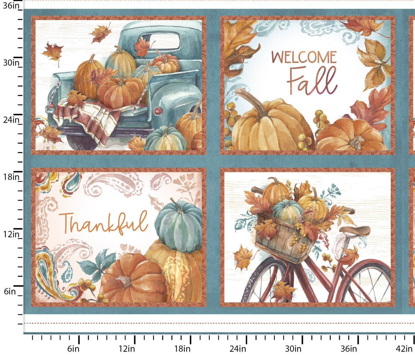 Pumpkin Please - 36 Inch Fabric Panel - by Courtney Morgenstern for 3 Wishes Fabric