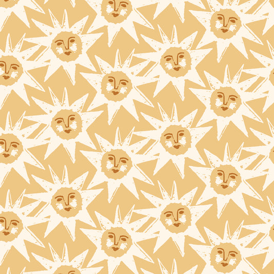 Kindred Comforts Organic Cotton Collection Shine On Print in Pale Orange by Tanya Celia for Cloud 9 Fabrics