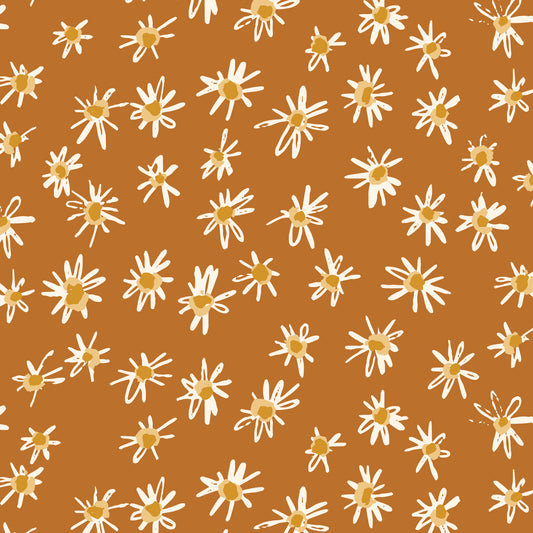 Kindred Comforts Organic Cotton Collection Shata Print in Brown by Tanya Celia for Cloud 9 Fabrics
