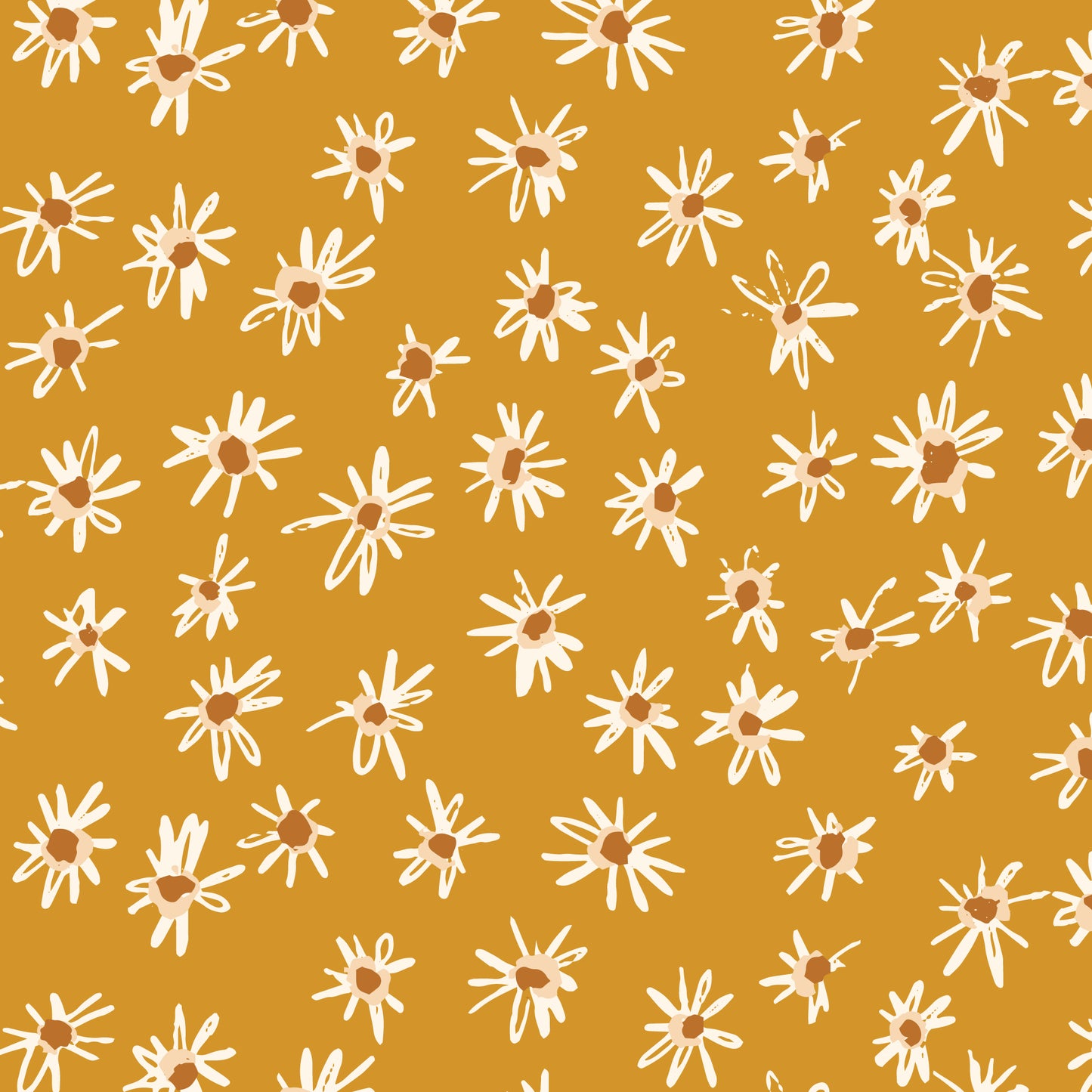 Kindred Comforts Organic Cotton Collection Shata Print in Gold by Tanya Celia for Cloud 9 Fabrics