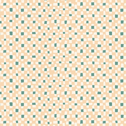 Kindred Comforts Organic Cotton Collection Mending Print in Pale Pink by Tanya Celia for Cloud 9 Fabrics