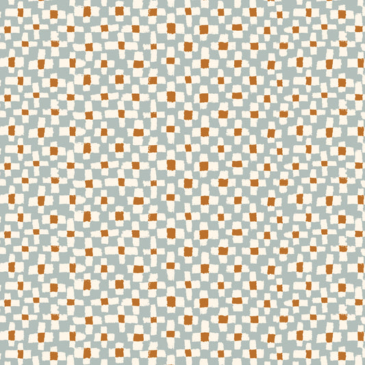 Kindred Comforts Organic Cotton Collection Mending Print in Dusty Blue by Tanya Celia for Cloud 9 Fabrics
