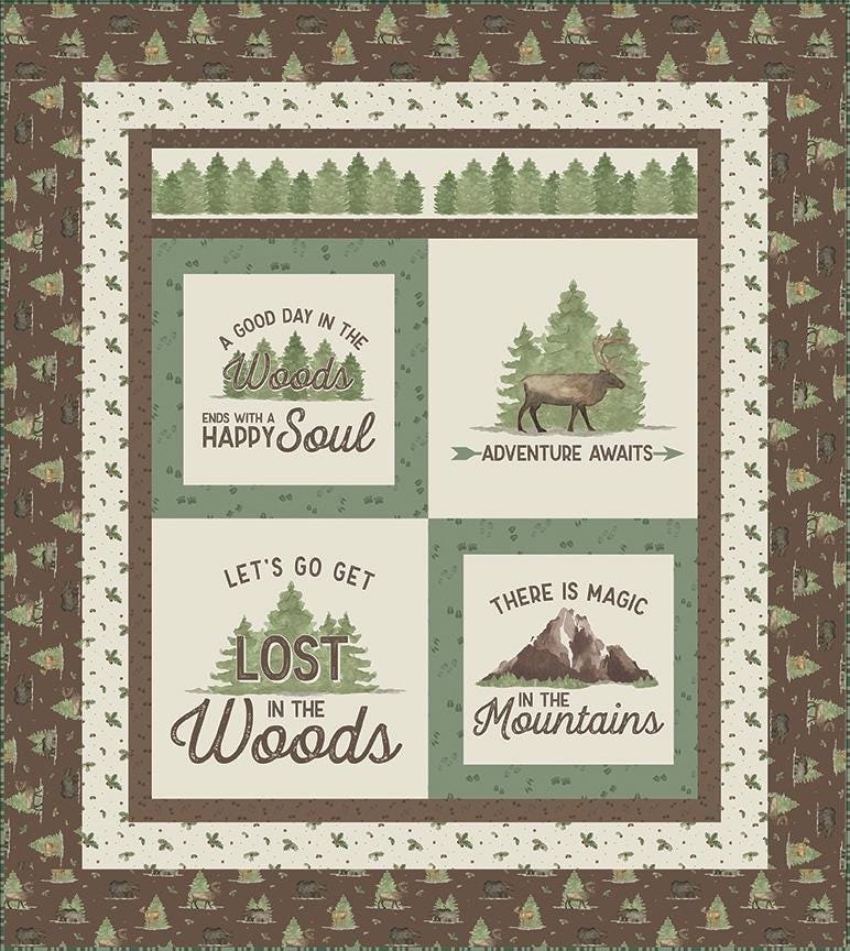 Let's Get Lost in the Woods - Adventure Awaits Panel - by Tara Reed for Riley Blake Designs